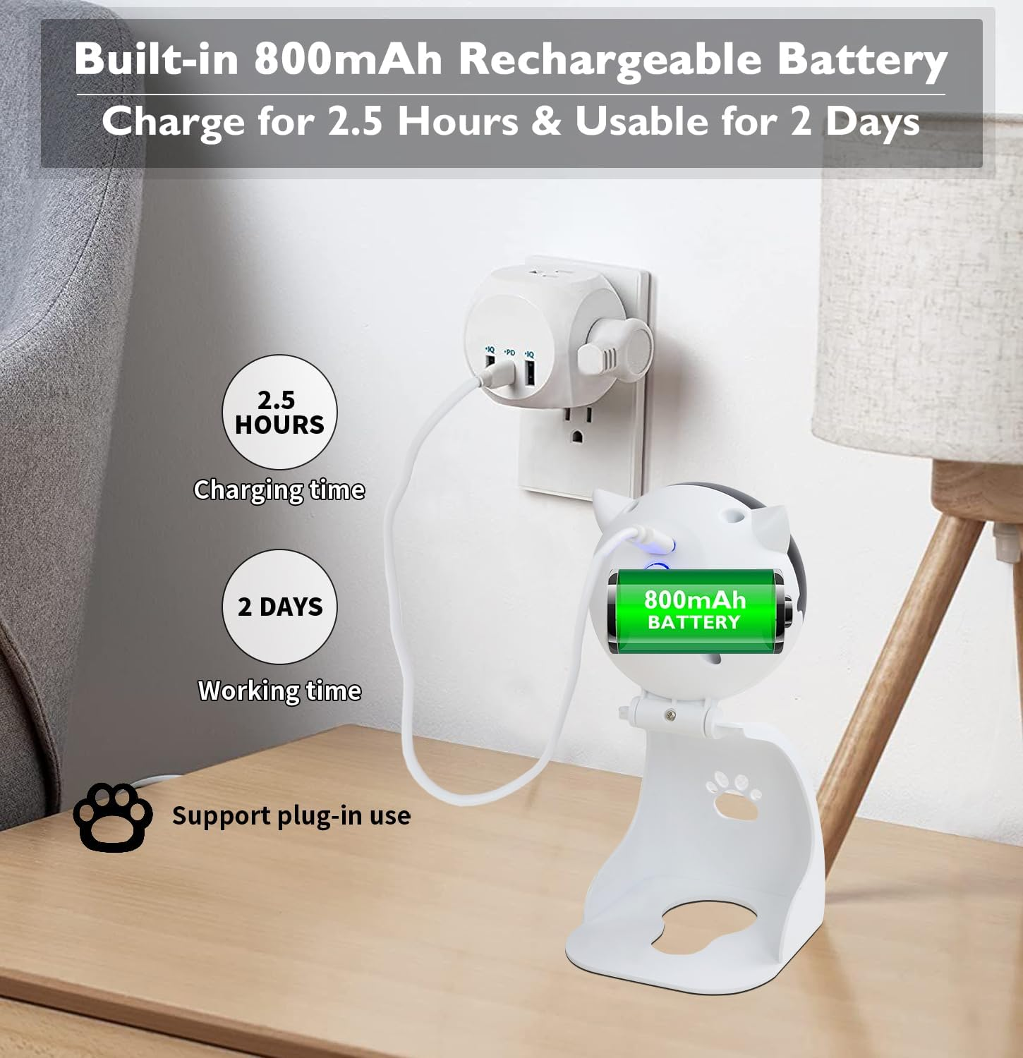 Interactive Laser Cat Toys for Indoor Cats, Automatic Cat Laser Toy for Bored Adults, Indoor Cats/Kittens/Dogs, USB Rechargeable, 3 Speed Modes image number 4