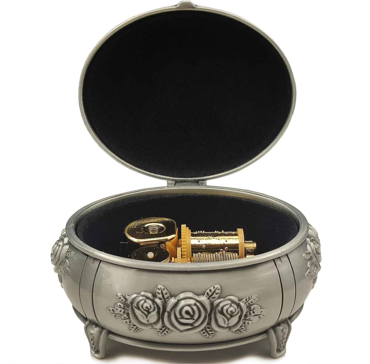 Falado Wingostore Metal Alloy Music Box with Embossed Stamping, Winded and Gold Movement, for Christmas, Birthday, Valentine'S Day (Embossed Alloy Pattern 3YMSS, You Are My Sunshine) image number 2