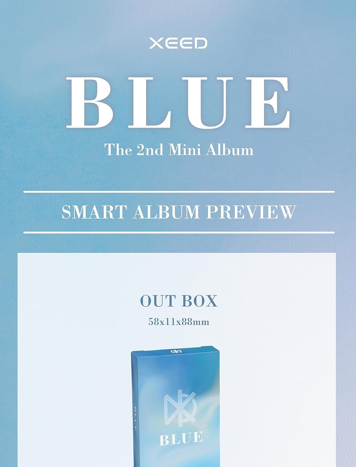 XEED BLUE 2Nd Mini Album SMC Version Outbox+1P NFC Card+5P Photocard+2P Selfie Photocard+Tracking Sealed image number 4