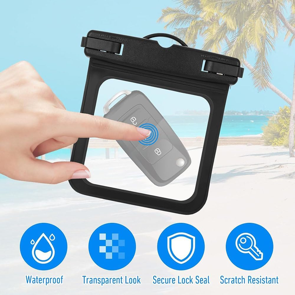 Lyhaogao 2 Pack Waterproof Car Key Case Holder, IPX8 Floating Key Fob Pouch for Swimming, Boating and Outdoor Activities, Secure Waterproof Pouch for Money, ID, Coins and Small Essentials image number 4