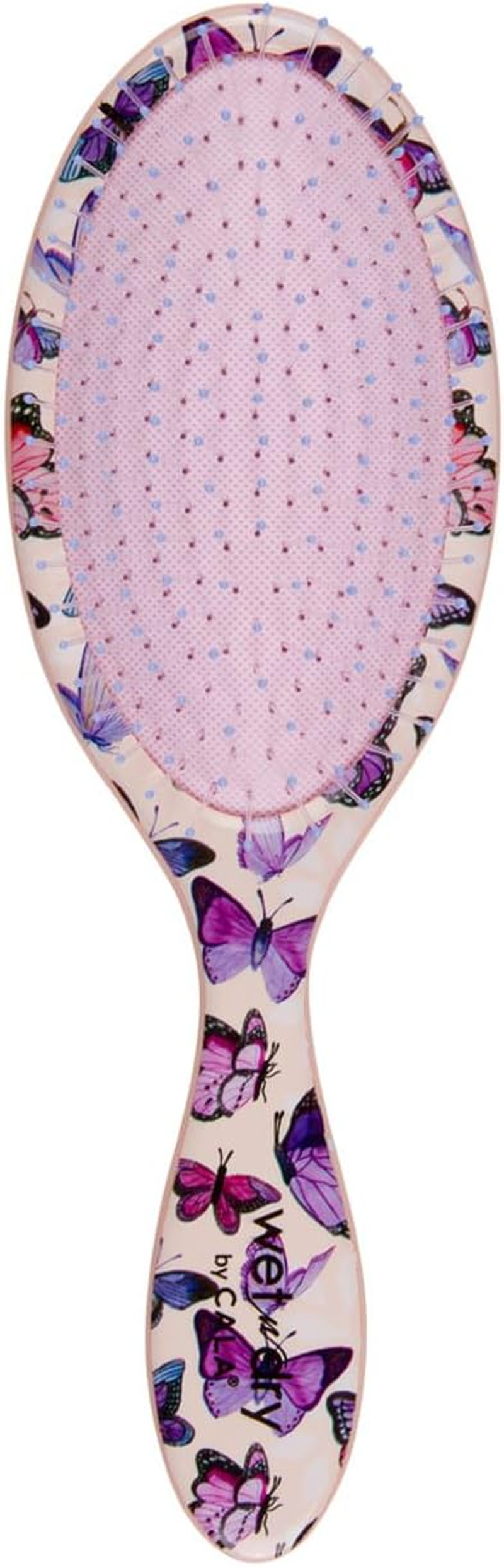 Cala Wet N Dry DETANGLING HAIR BRUSH BUTTERFLY PRINT image number 1