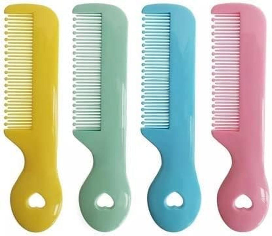 4Pcs Colorful Tip Bristles Baby Cute Comb Baby Grooming for Sensitive Scalp Skin, for Nursery Newborn Infant Girl Boy Kids Comb Baby Grooming (Round) image number 1