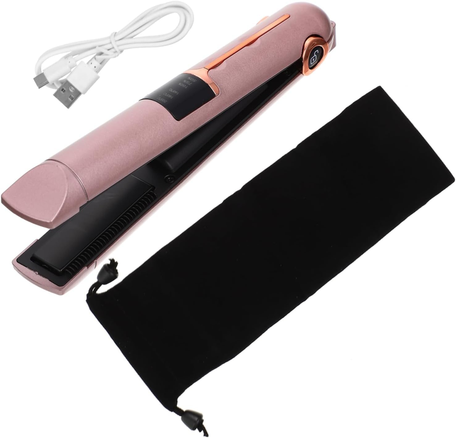 Gatuida Travel-Sized Hair Straightener Curling Iron Styling Wand Ergonomic Design Portable Heat Settings image number 1
