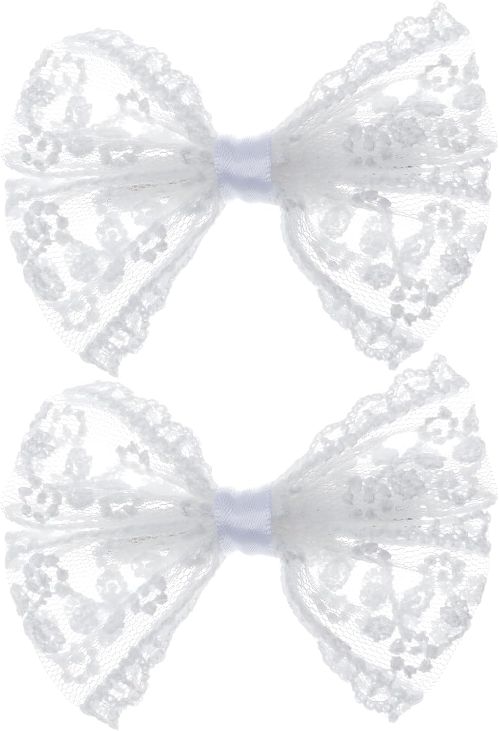 NICENEEDED 2PCS 3 Inch Lace Hair Bow Clips, Vintage Multicolor Bowknot Hair Accessories, Hair Barrettes for Different Occasions image number 6