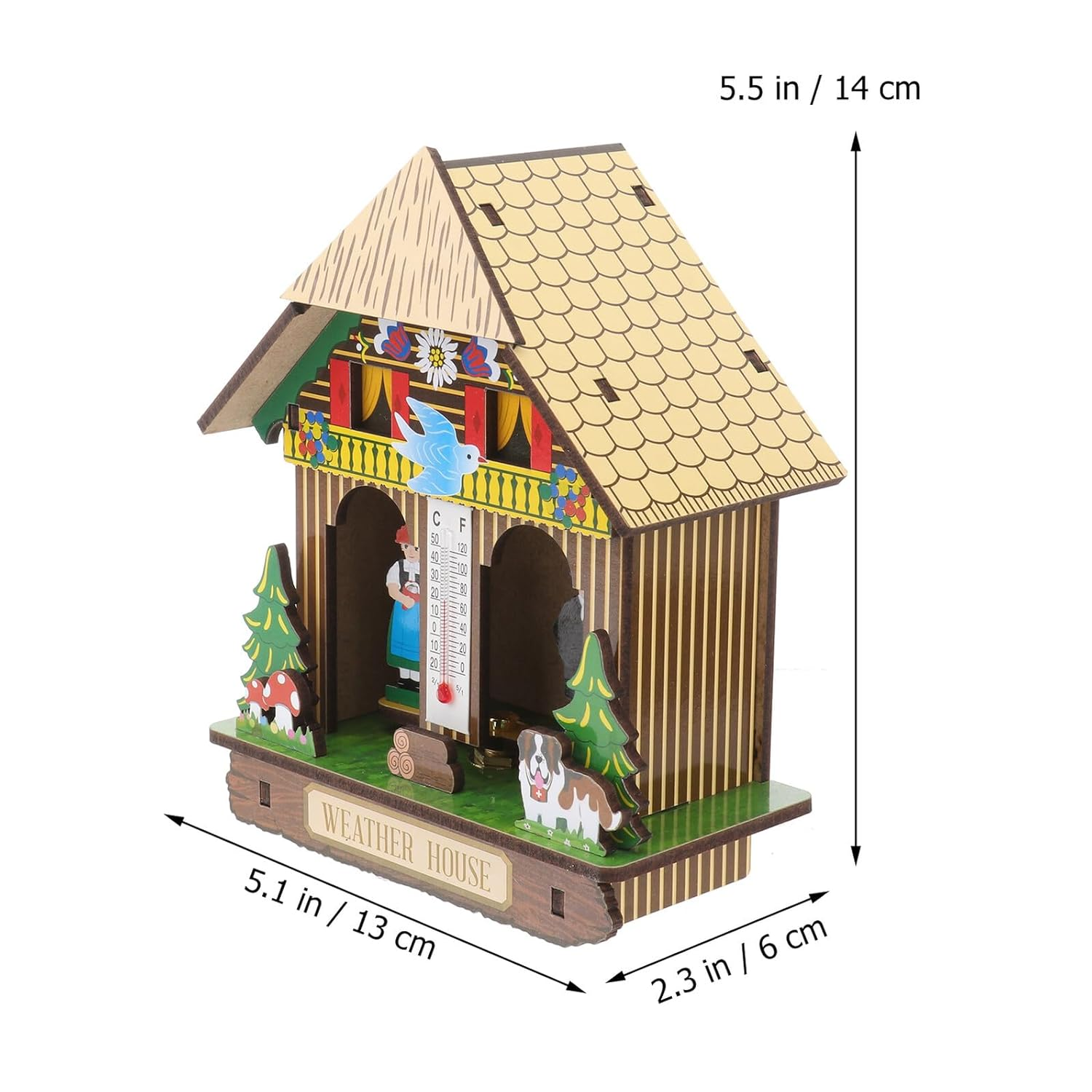 GALPADA Home Wall Hanging Barometer and Thermometer Dual Function Temperature and Humidity for Indoor Use MDF Construction Practical Weather Station for Comfortable Living Random Color