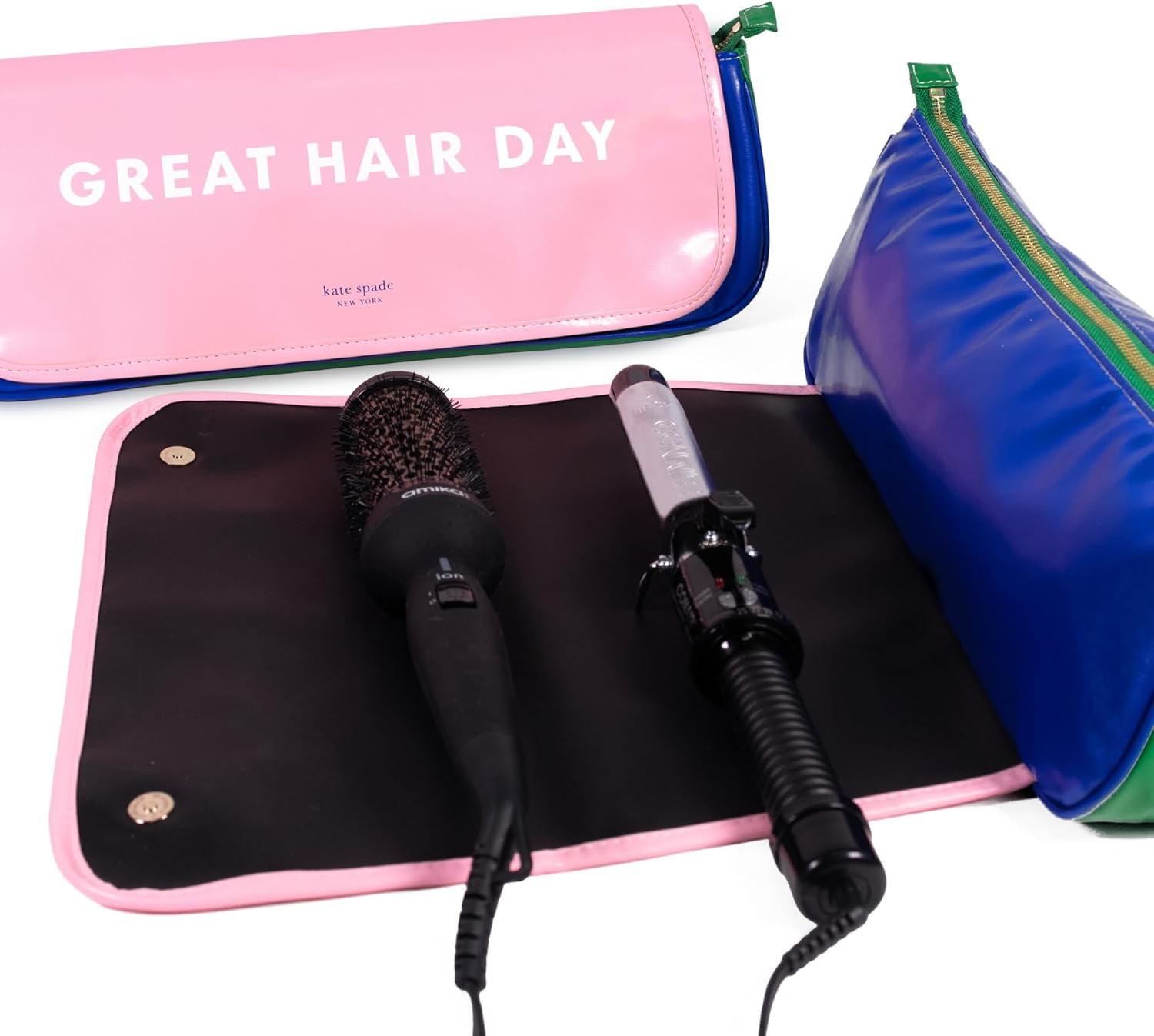 Kate Spade New York Hair Styling Tools Organizer, Compact Hairstylist Travel Bag, Great Hair Day, Great Hair Day, Modern image number 6