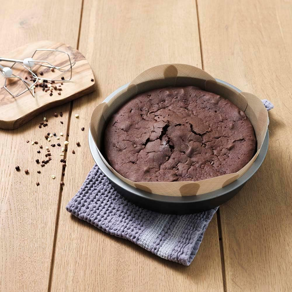 Nostik Silicone Firbreglass round Cake Tin Liner, 20 Cm Dia &ndash; Reusable, Non-Stick for Perfect Cake Release without Oil or Butter. Heat Resistant to 240&deg;C, Dishwasher Safe, PTFE & PFOA Free image number 2