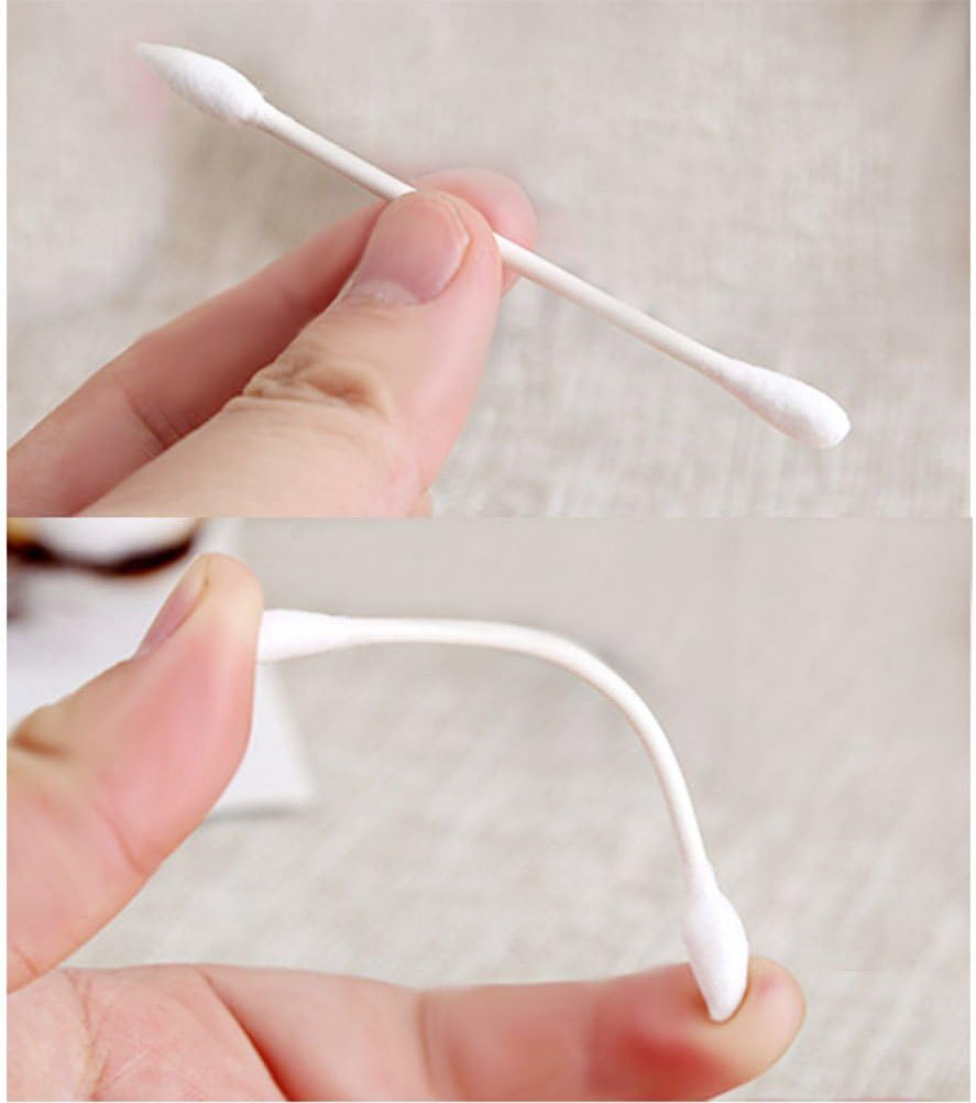 Paper Stick Cotton Swabs - 360CT- Double Tipped Compact Quality Cotton Heads - Strong Toughness Handle - Multipurpose, Safe, Highly Absorbent