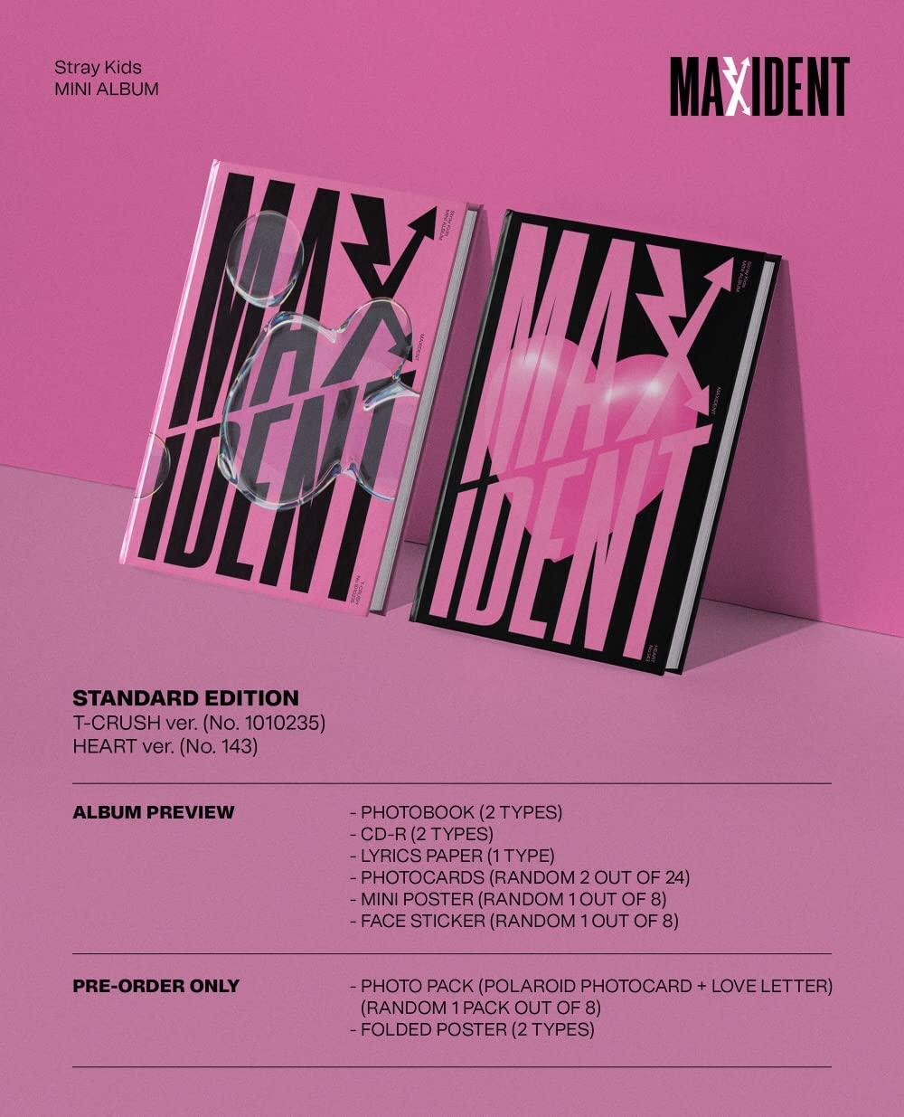 Dreamus Stray Kids - MAXIDENT [Standard Edition] Album+Pre-Order Benefit (T-CRUSH Ver.), SMK1348 image number 4