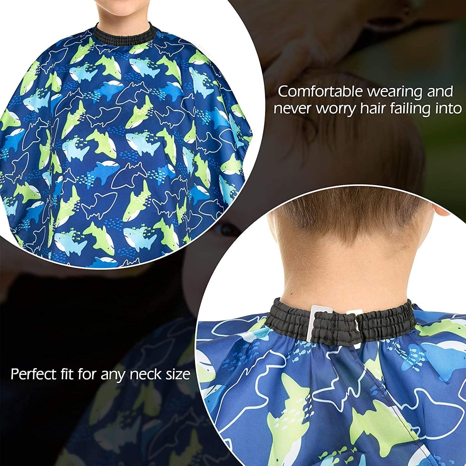 Hair Cutting Barber Cape 2 Pack Professional Haircut Salon Cape for Men Women Children with Neck Duster Brush image number 5