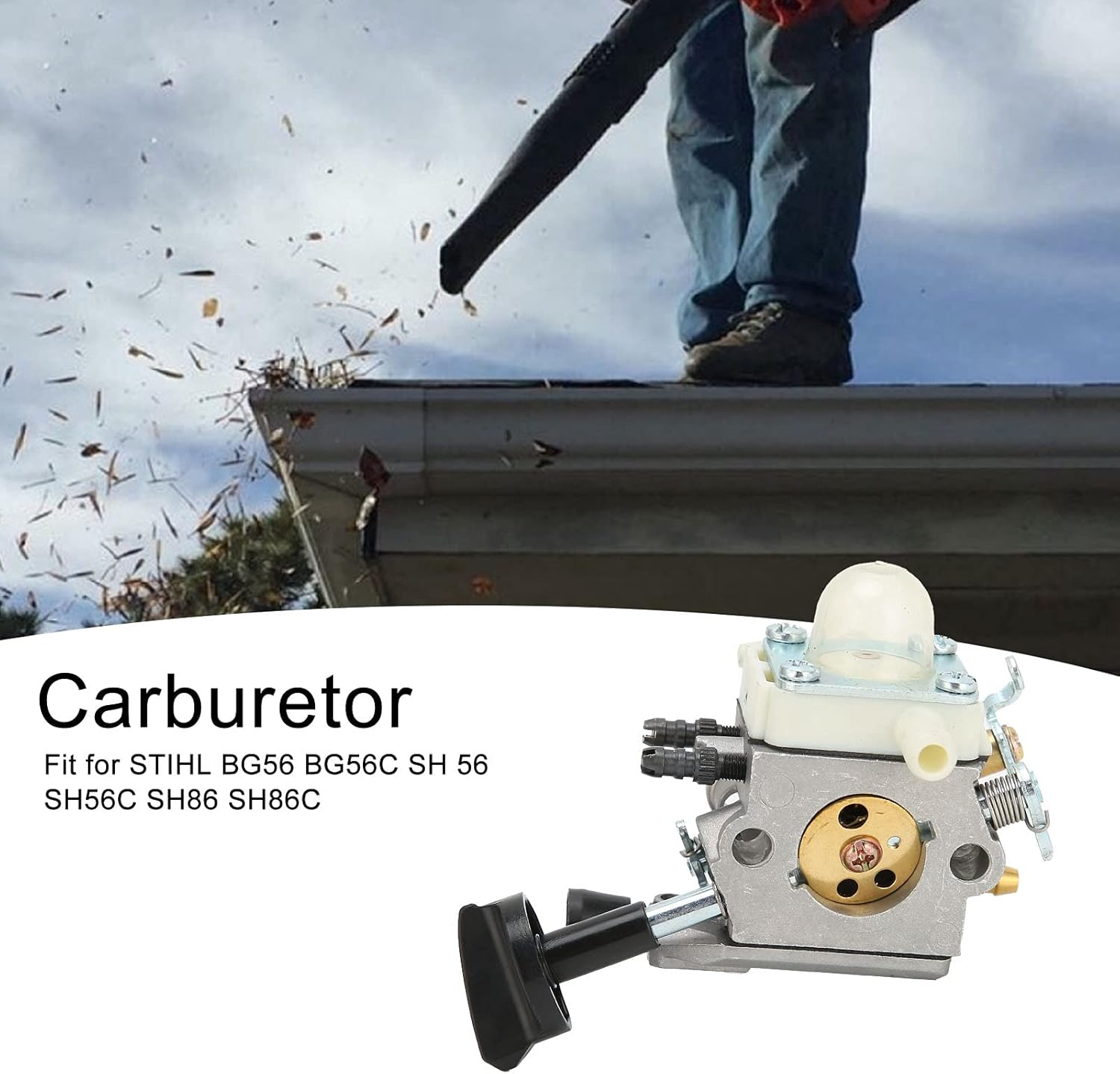 Carburetor, BG56 1 Carburetor Replacement 2 Carburetor for BG56C SH 56 SH56C SH86 SH86C Blower Parts image number 1