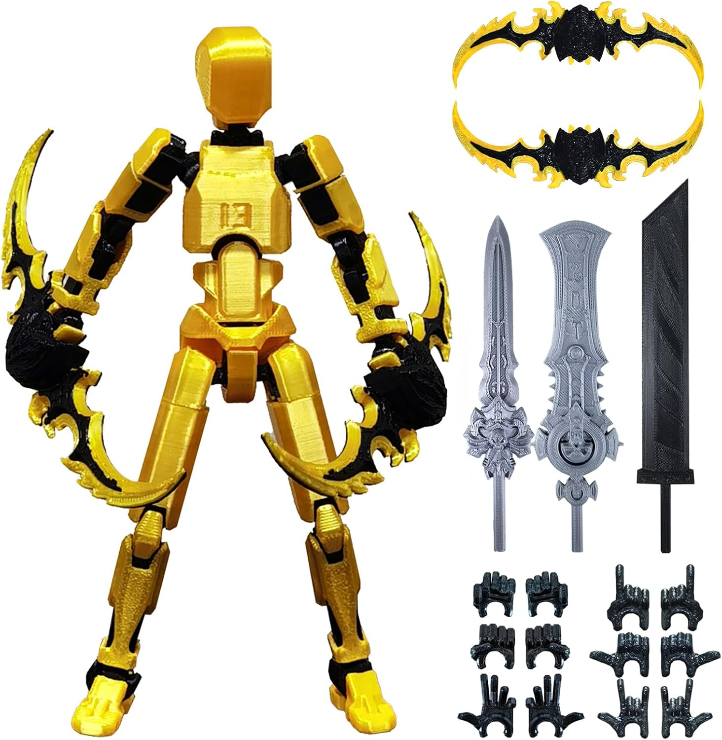 T13 (Assembly Completed) 3D Printed Action Figure,Dummy 13 Robot Action Figure, T13 Collectible Action Figure Articulated, for Collectors Desktop Decorations, Mu&ntilde;eco De Acci&oacute;n (Black Green)