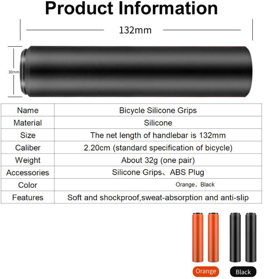 Silicone Bicycle Handlebar Grips, Comfortable MTB Non-Slip Sponge Handle Grips