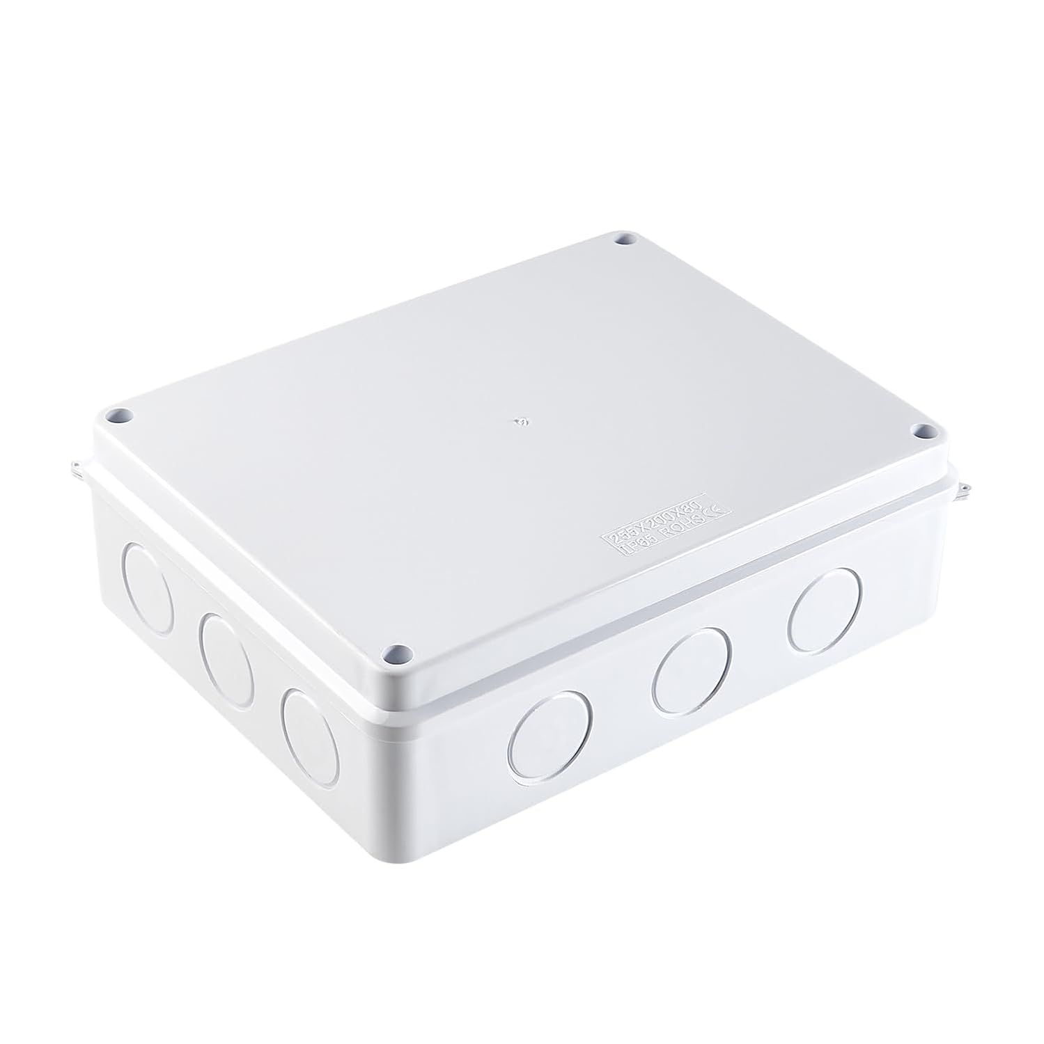 Guangstar Waterproof/Bugproof IP65 Universal Reserved Holes Electrical Junction Box, ABS Plastic Indoor/Outdoor Electrical Project Enclosure, White, 1 Pack(400X350X120Mm)