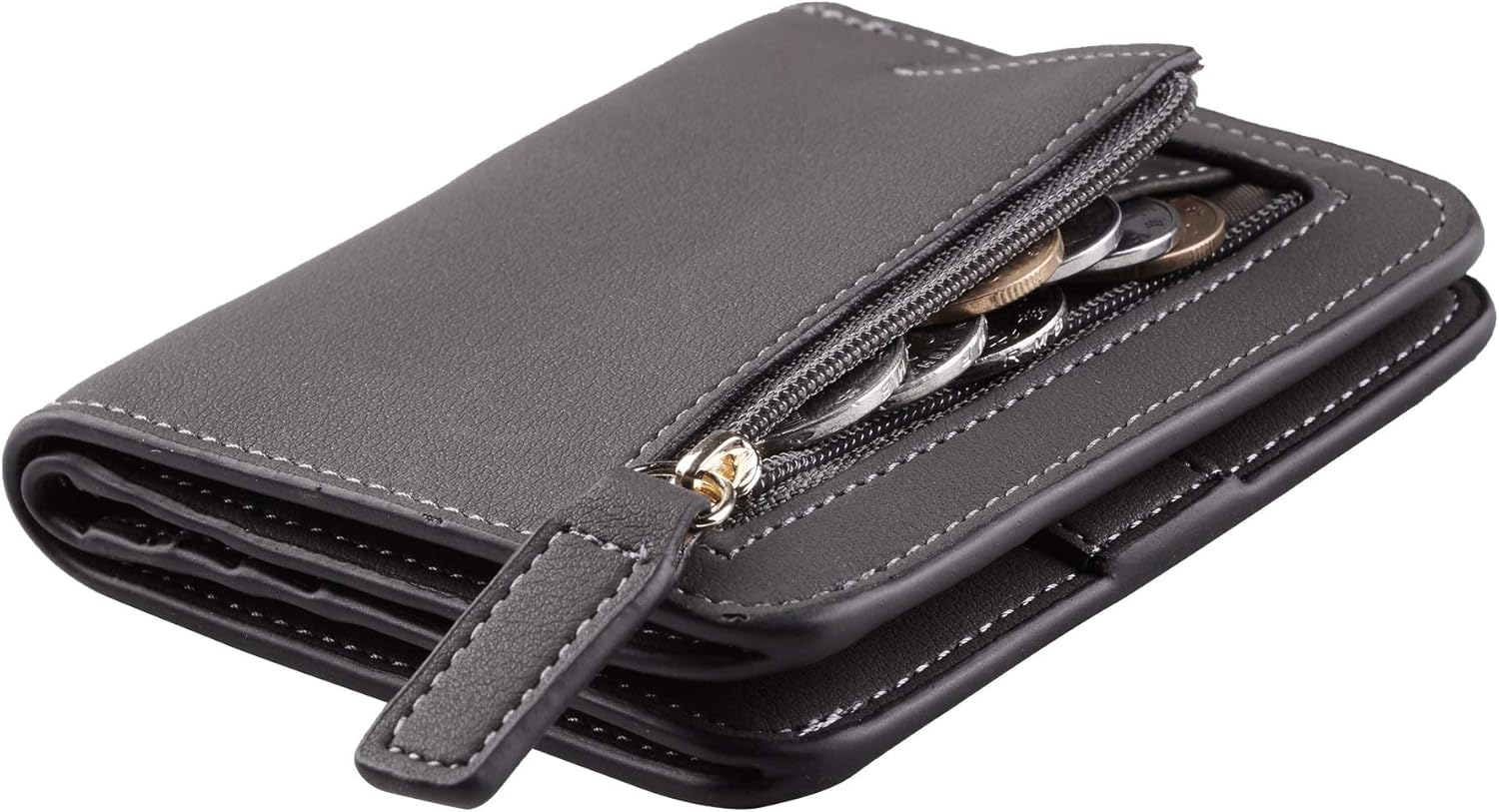 Toughergun Womens RFID Blocking Small Compact Bifold Luxury Genuine Leather Pocket Wallet Ladies Mini Purse with ID Window