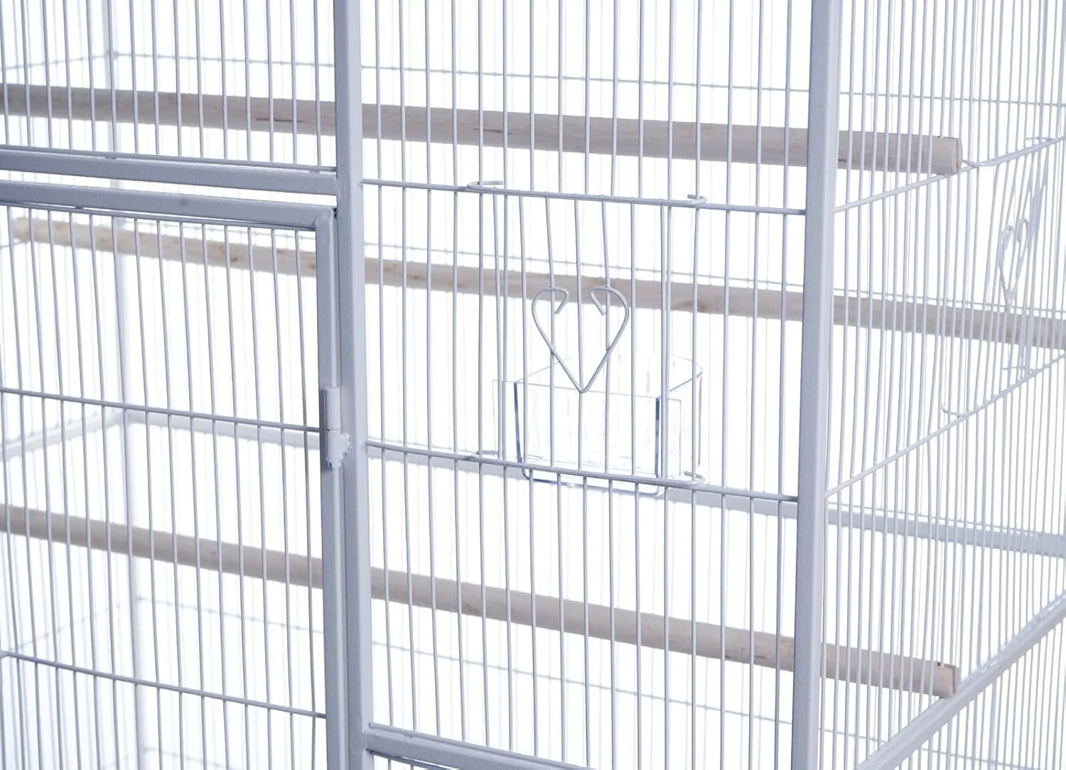 YES4PETS 140Cm White Bird Cage Parrot Aviary Pet Stand-Alone Budgie Perch Castor Wheels image number 5