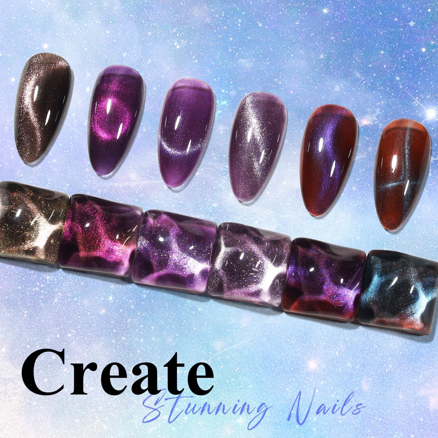 Nicedeco Hema Free Cruelty Free Vegan Cat Eye Gel Nail Polish, High Gloss Long Lasting Soak off LED U V Gel Polish 1 Pcs 15Ml - 305 image number 6