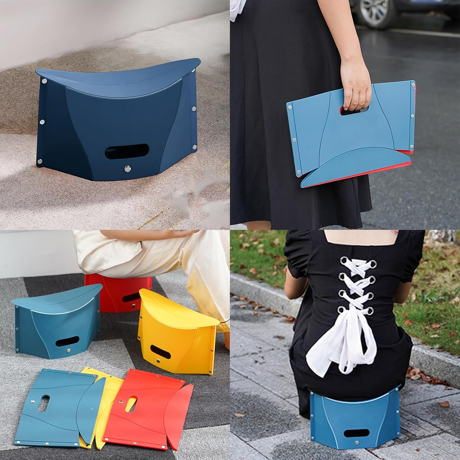 Ultralight Folding Portable Camping and Hiking Stool - Lightweight Collapsible Mini Travel Chair for Outdoor, BBQ, and Subway Gatherings - Compact Blue Design image number 6