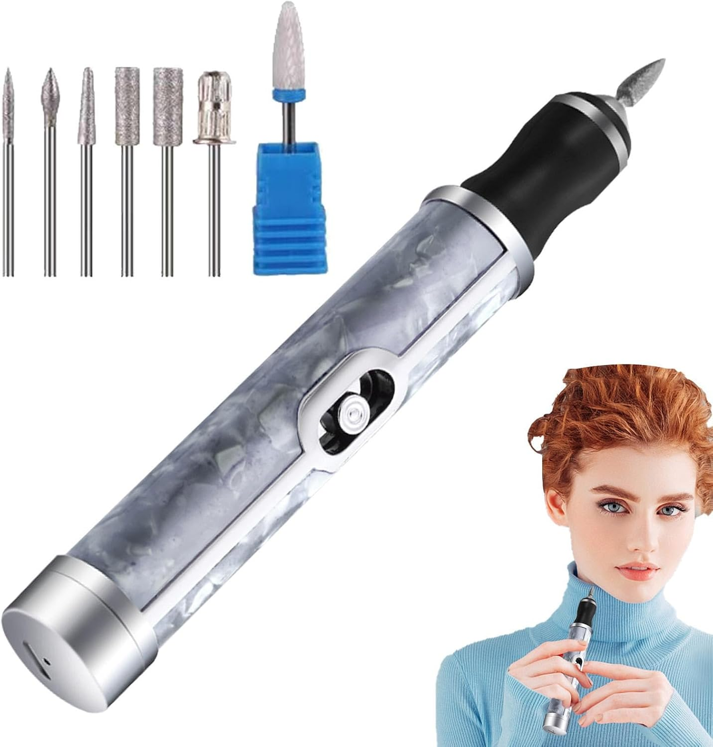 Electric Nail Drill for Thick Toenails, Toe Nail Grinder Kit, Cordless Low Noise Electric Nails Grinder Manicure, Removing Acrylic Nails Tools, Toenail Sander for Thicknails, Nailremoving