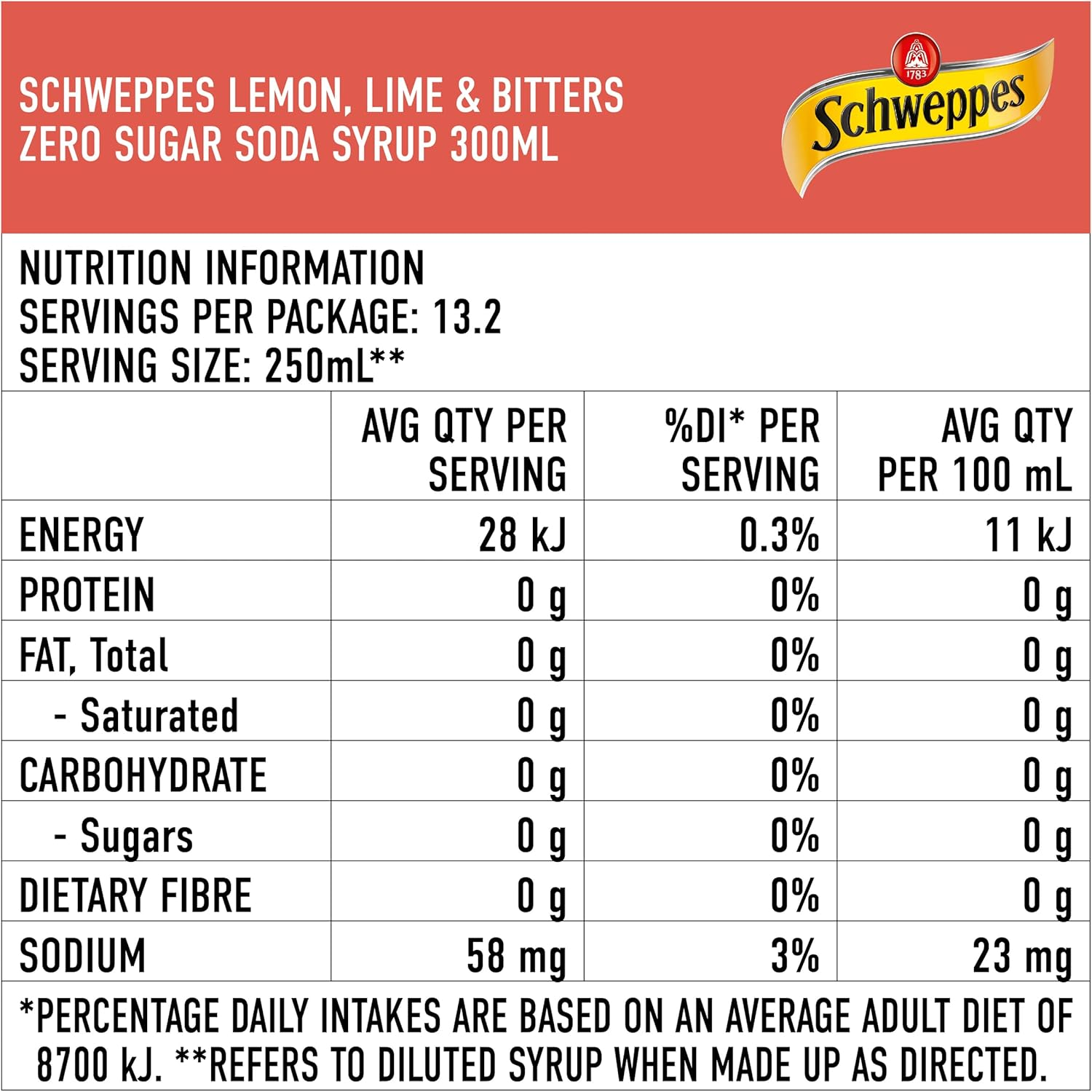 300ML X 12 GLS SCH LLB ZS SODA SYRUP image number 3