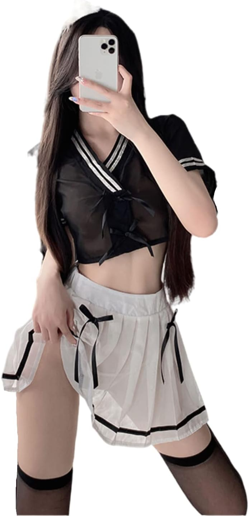 Lurezone Women'S Anime Lingerie Japanese Schoolgirls Uniforms Cosplay Sexy Sports Clothing - 2130Blue-White image number 2