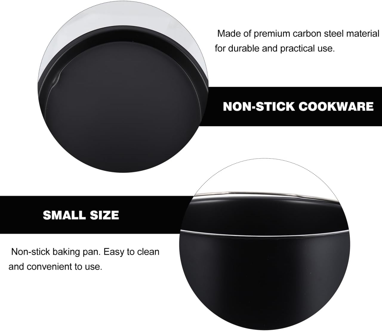 SOLUSTRE Set of Baking Molds Cake Pizza Pan Air Fryer Accessories Nonstick Coating round Shape for Baking image number 3