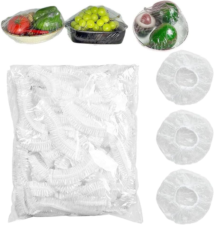 Shower Caps for Sourdough Bread 100 Pcs, Esforzarse Food Cover for Family Outdoor Picnic,Covers Bread Proofing, Reusable Bowl Covers for Bread Proofing,Elastic Food Storage Cover Stretch Wrap for Food