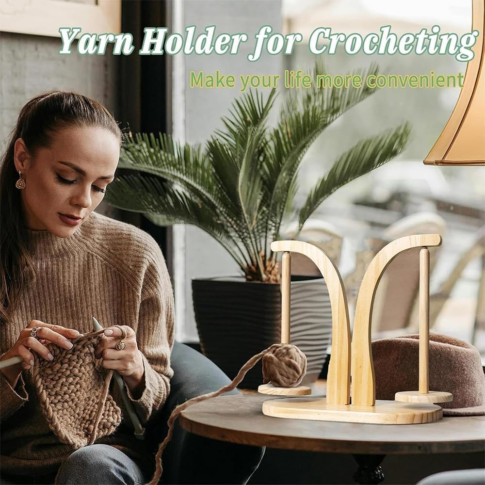 Yarn Holder for Knitting and Crocheting,Strong Load Bearing Yarn Ball Holder,Rotate the Magnetic Wool Rack, for Knitting Enthusiasts,28.7X27.5 Cm image number 1