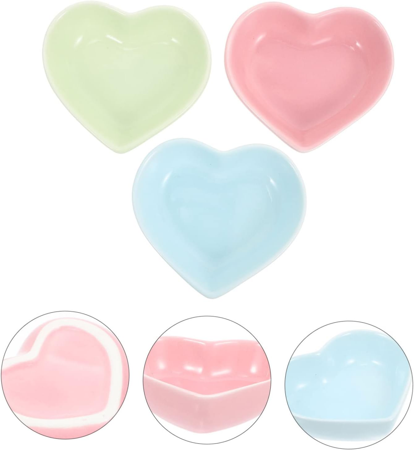 3Pcs Hamster Food Bowl Tiny Bowls Hamster Feeder Bowl Pet Food Container Guinea Pig Food Bowl Hamster Ceramic Cute Hamster Feeding Bowls Pink Bottle Ceramics Hedgehog Cat Food Bowl image number 1