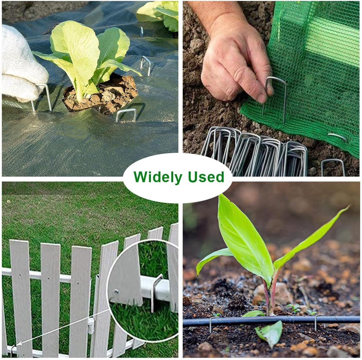 Landscape Staples U-Shaped Heavy Duty Securing Stakes Pins,Tuoyi 30 Pcs Galvanized Gauge Garden Stakes for Anchoring Weed Barrier Fabric and Yard Stakes Netting Ground Mat,40Mm Width 150Mm Length image number 4