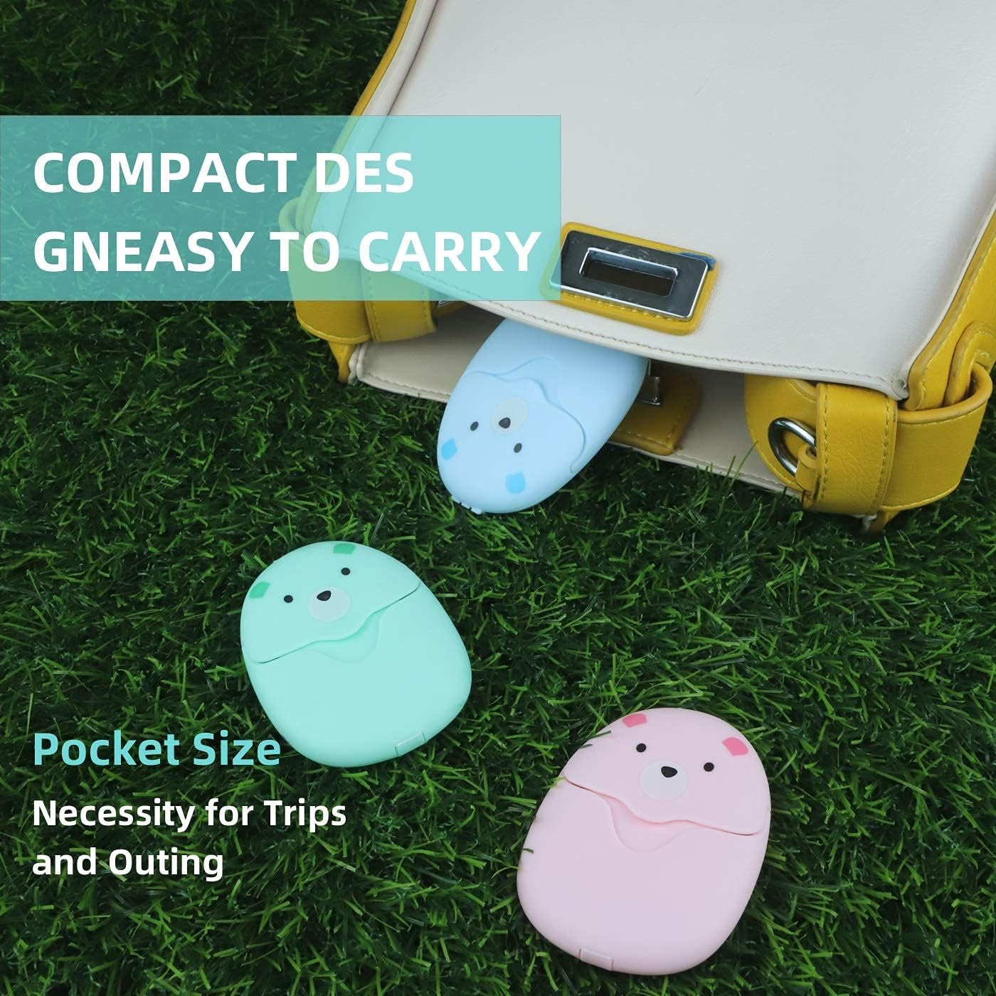 1 Box（50Pcs Mini Portable Disposable Travel Paper Soap Sheets Foaming Hand Washing Bath Scented Paper for Outdoor,Camping, Hiking image number 4