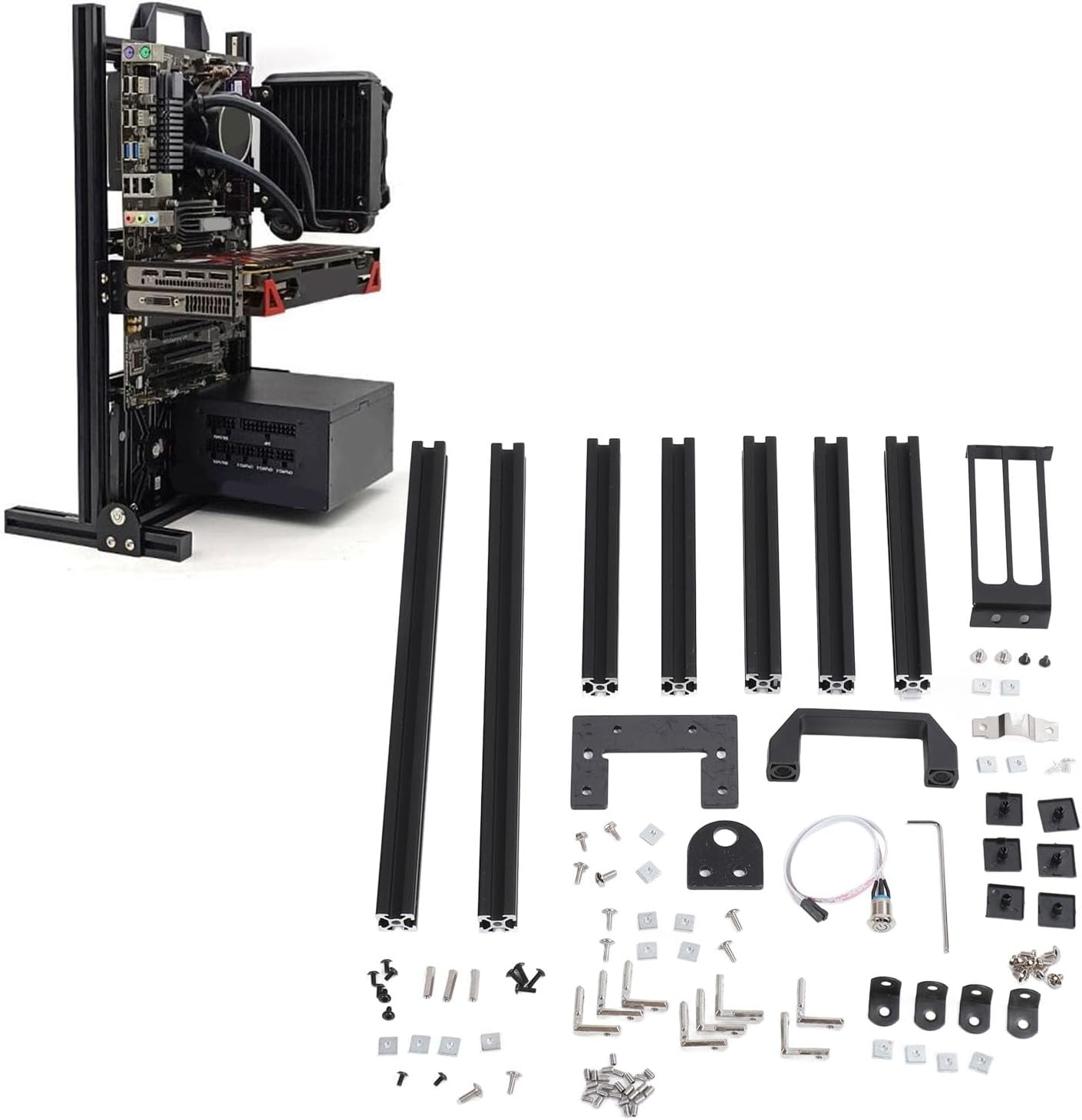 DIY Computer ATX Motherboard Case Rack, Vertical Aluminum Frame Chassis, Open Bracket with Good Heat Dissipation image number 5