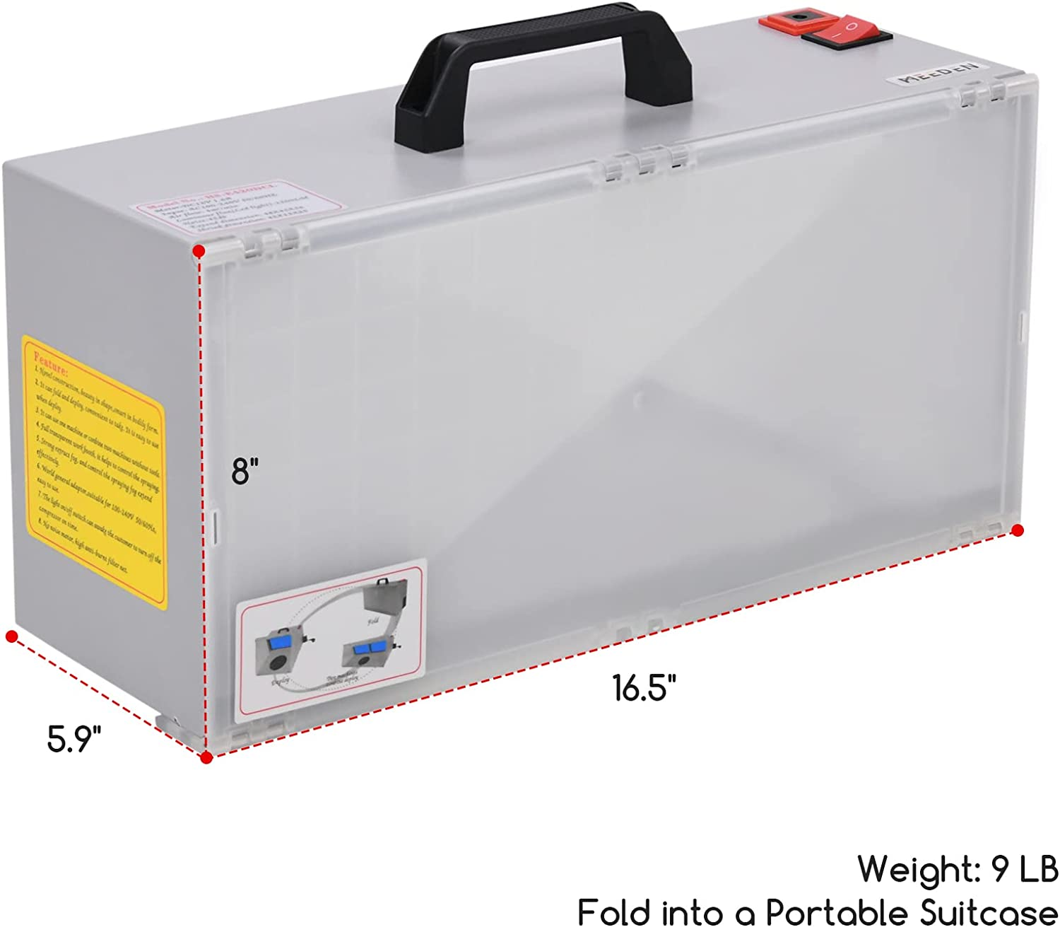 MEEDEN Airbrush Hobby Spray Booth with 3 LED Light Turn Table and Filter Hose, Large Capacity Portable Airbrush Spray Booth Kit for Painting All Art, Model, Craft, Hobby, DIY, Nails, T-Shirts & More image number 4