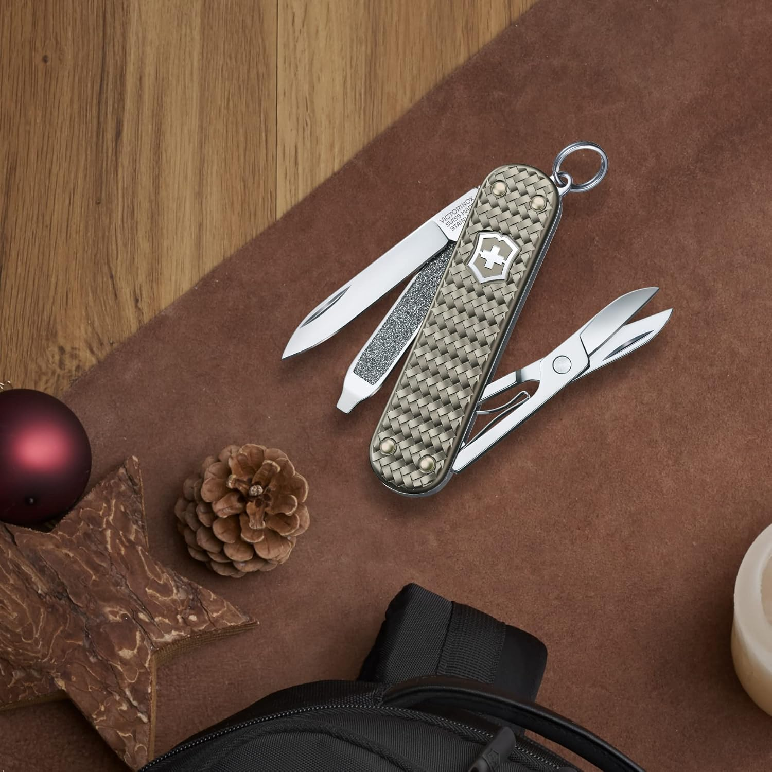 Victorinox Classic SD Precious Alox Swiss Army Knife, Infinite Grey - Hazel Brown image number 5