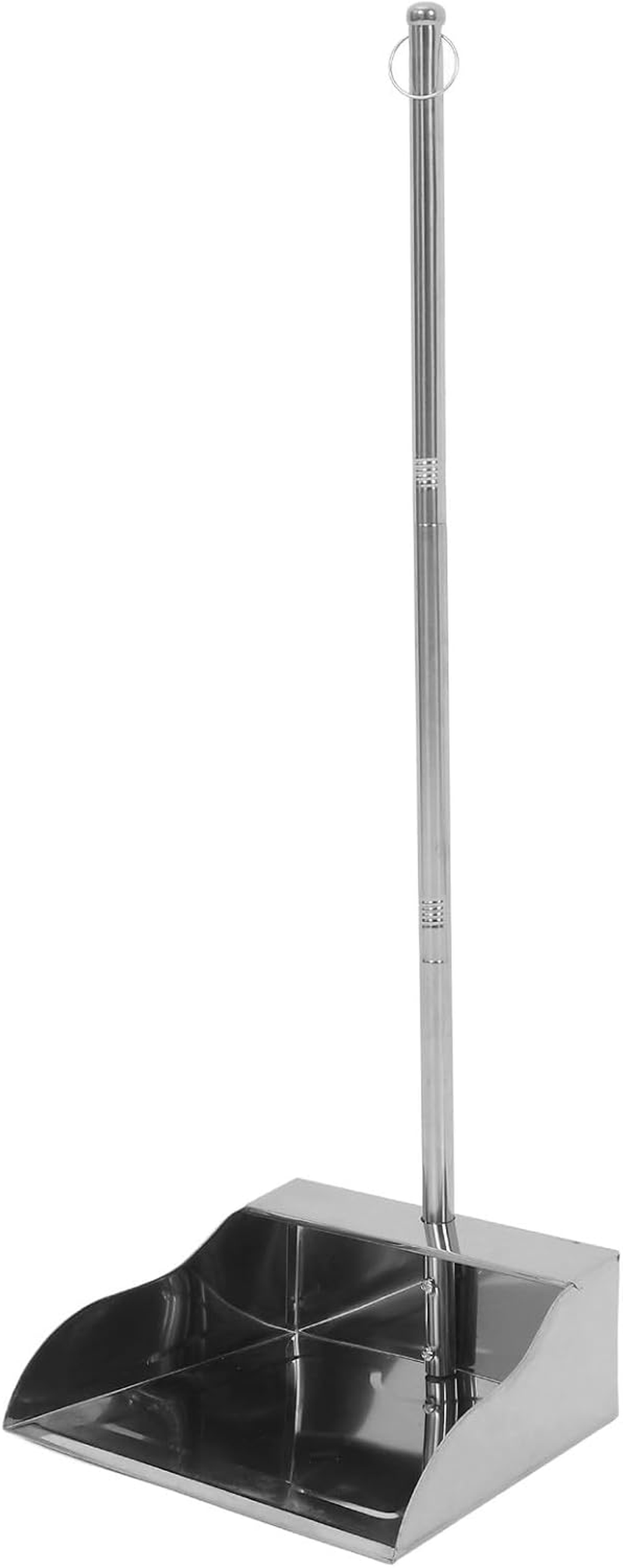 VALICLUD Stainless Steel Upright Dustpan with Long Handle, Heavy Duty Handheld Garbage Shovel for Indoor and Outdoor Cleaning, Large Size Ground Dustpan Suitable for Home and Garden Use image number 5