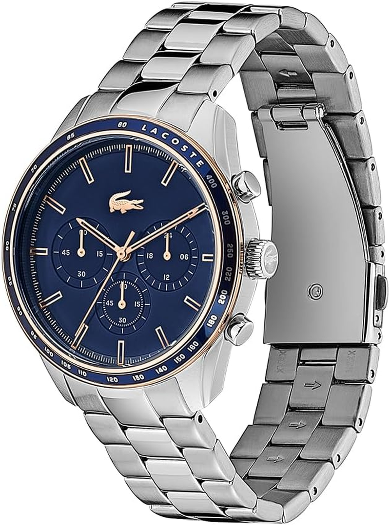 Lacoste Boston Collection Men'S Quartz Chronograph Watch with Stainless Steel or Leather Strap image number 4