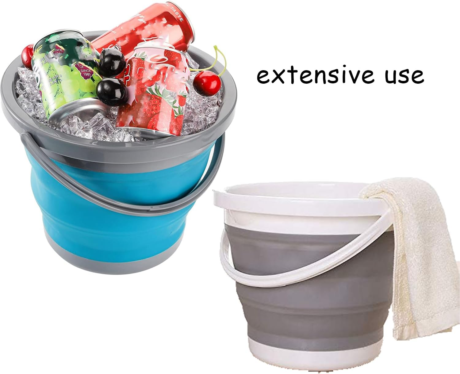 Collapsible Water Bucket with Locking Lid, Multifunctional Foldable round Tub Portable Water Pail for Camping, RV, Marine, Outdoor Activities and Home Use, Space Saving Water Container image number 6