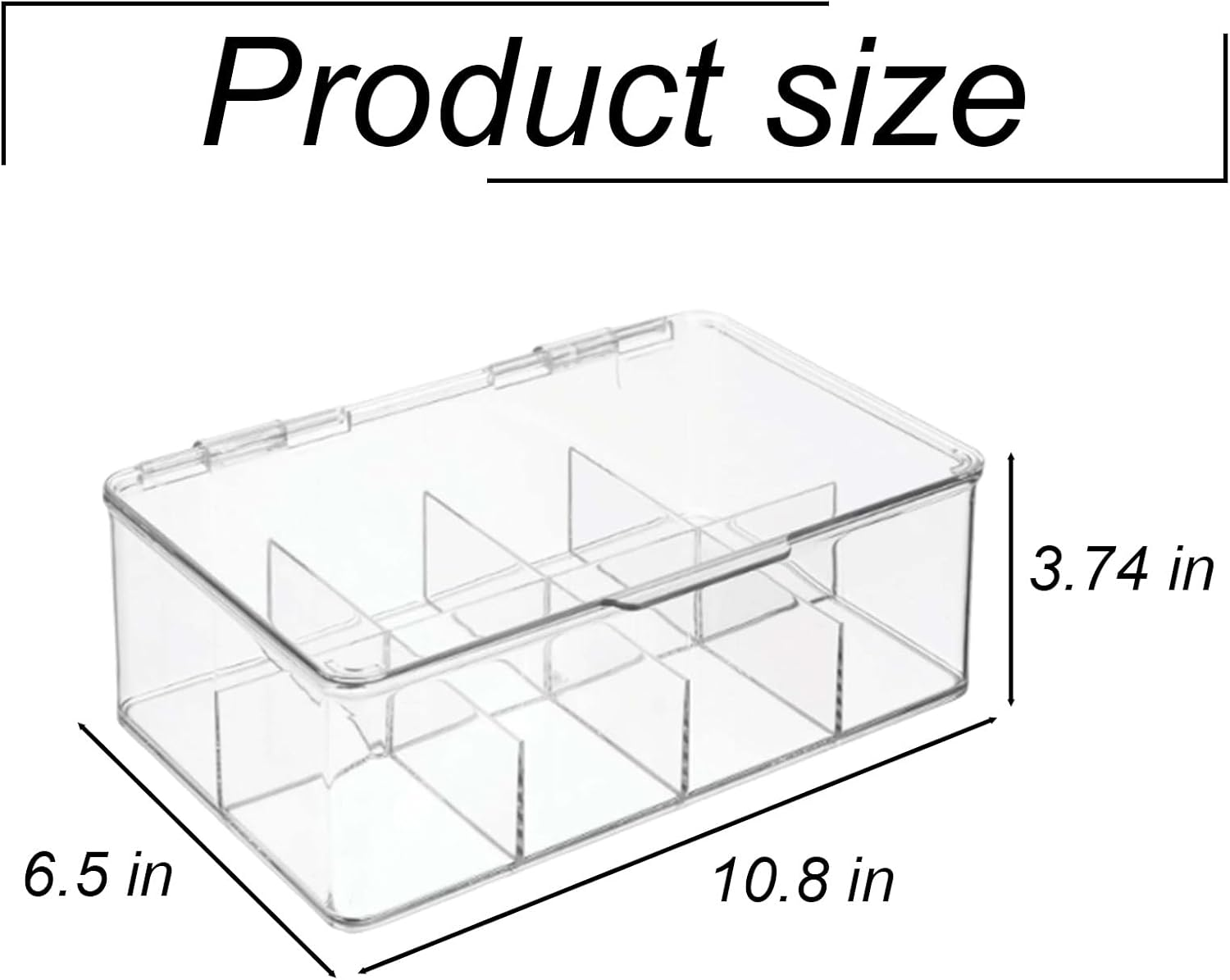 Tea Bag Organizer 2 Pack with Removable Dividers Tea Storage Box 8 Adjustable Compartments 11.1 X 6.37 X 3.7 Inches Clear Acrylic Tea Holder image number 3
