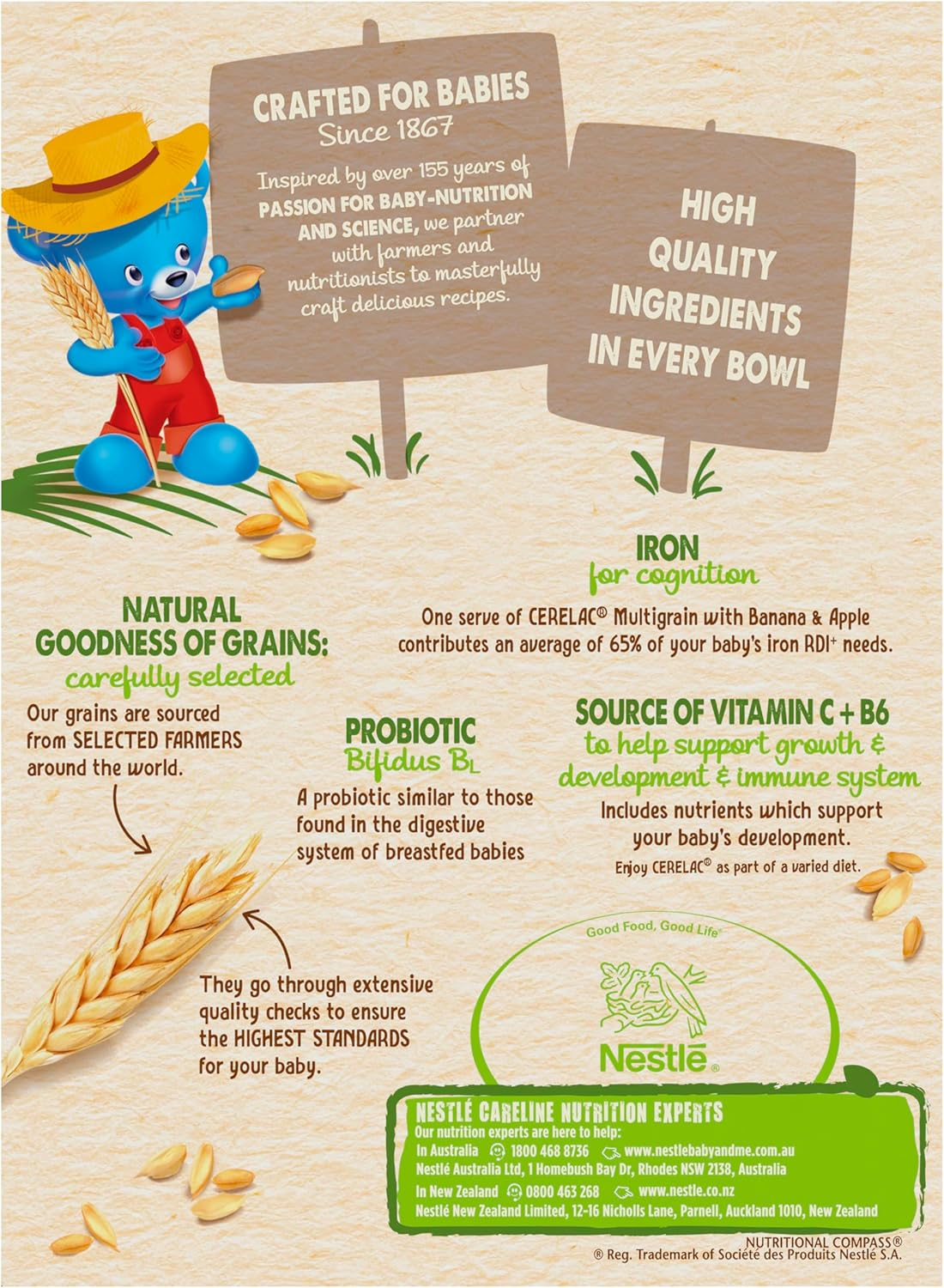 Nestl&eacute; CERELAC Infant Cereal Multigrain with Banana & Apple Baby Cereal from 6 Months &ndash; 200G (Pack of 6) image number 2