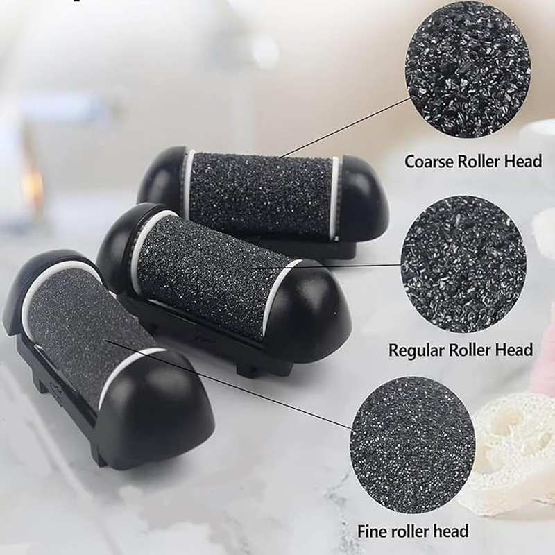 6Pcs Extra Coarse 3 Refill Rollers for Electric Feet Callus Remover,Replacement Roller Head for Electric Callus Remover Feet Pedicure,Replacement Roller Refill Heads for Electric Foot Callus Remover