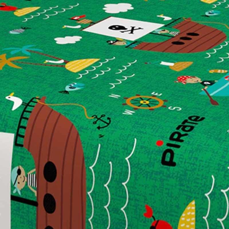 Soleil D'Ocre, Bedding Set 180 X 290 Cm Pirates Green 100% Cotton 57 Threads/Cm&sup2; image number 4