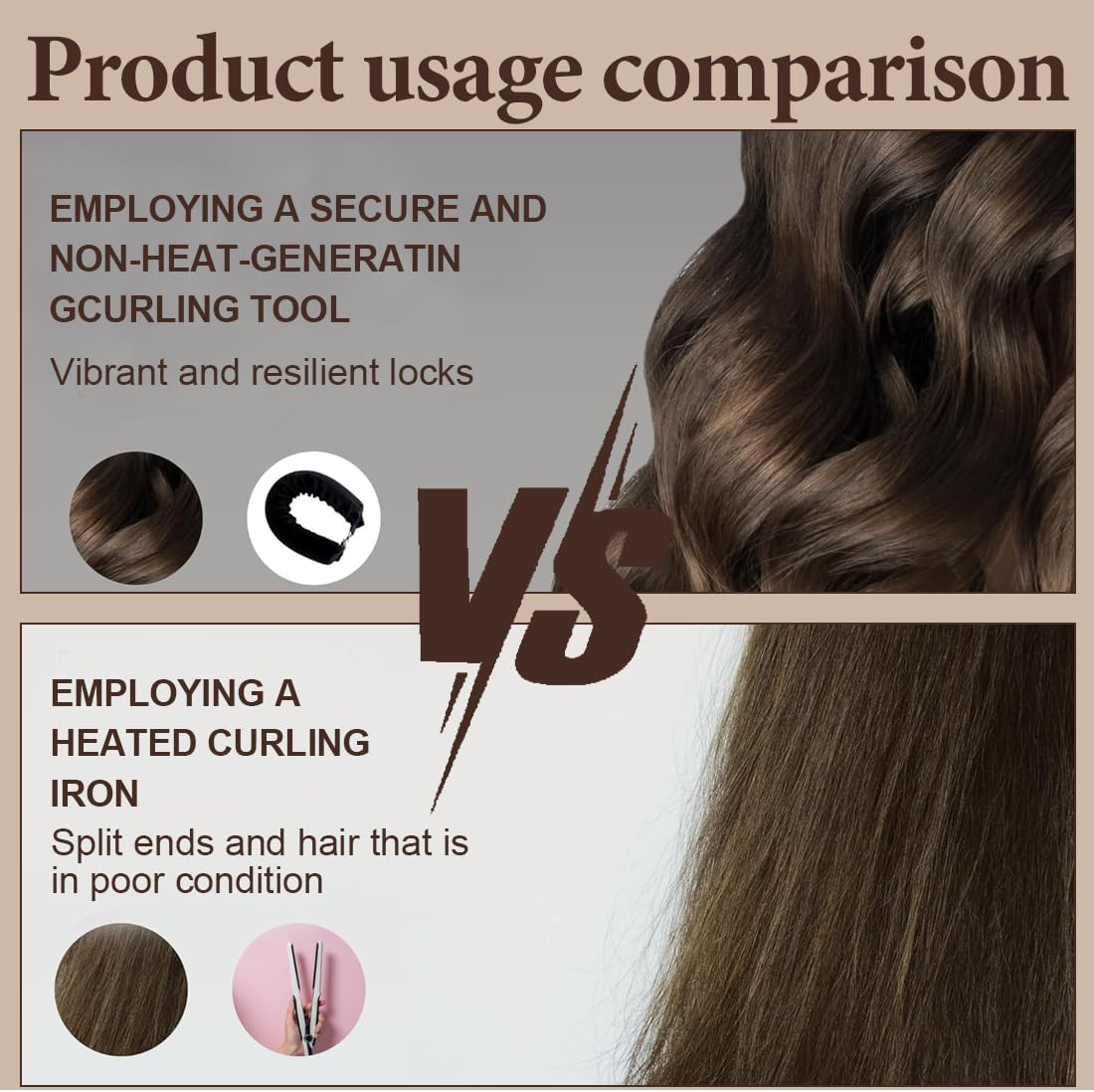 NHQZ Pack of 6 Hair Rollers Heatless Curls Overnight Curls for Medium Long Hair image number 4