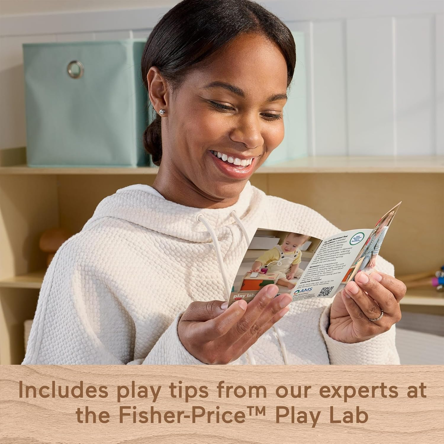 Fisher-Price Wood Montessori Toy Object Permanence Box Sort & Find, American Montessori Society Seal of Excellence, Wooden Shape-Sorter Learning Activity for Baby Ages 1+ Years (Amazon Exclusive) image number 5