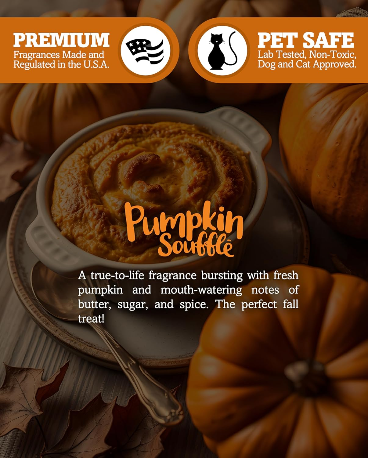 Pumpkin Souffle Beige Tea Light Candles 6 Pack - Highly Scented, Hand Poured, Clean Burning - Clear Container for Beautiful Candlelight - Bakery Tealights Collection image number 1