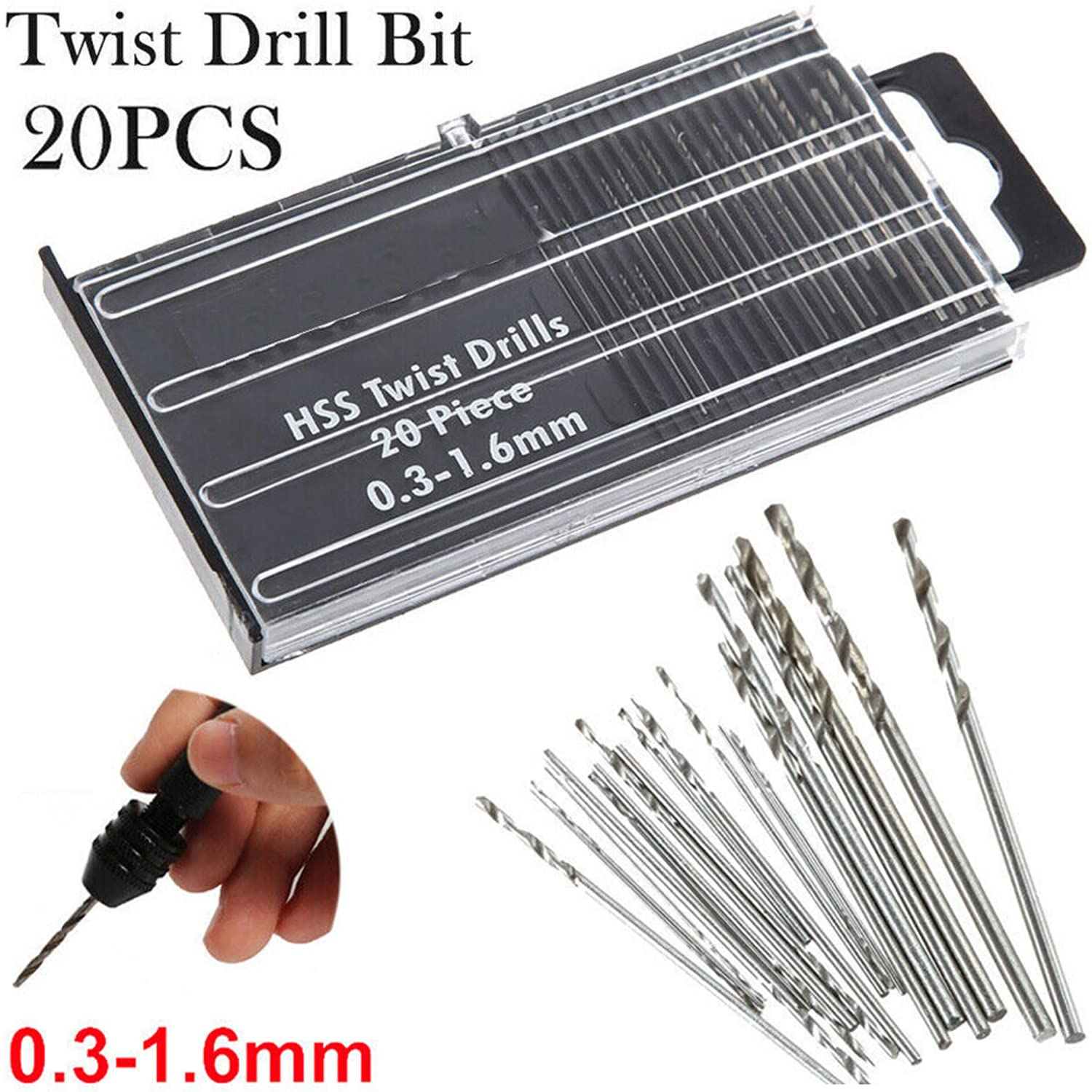 Hand Twist Drill Pin Vice 0.3-1.6Mm 20P Mini Micro Bit Jewellery Steel image number 5