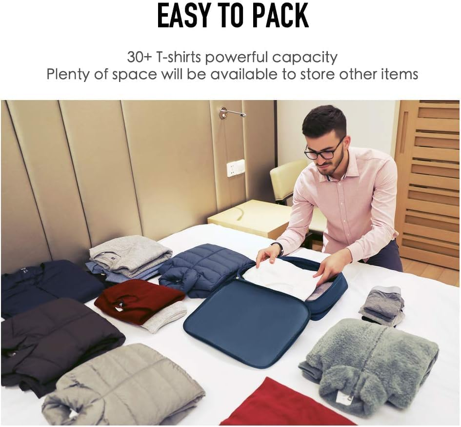 Bee Nesting Waterproof Compression Packing Cubes 5 Sets, Large Travel Packing Organizers for Carry on Luggage, 2 Sides Expandable Storage Bags for Backpacking, Suitcases image number 5