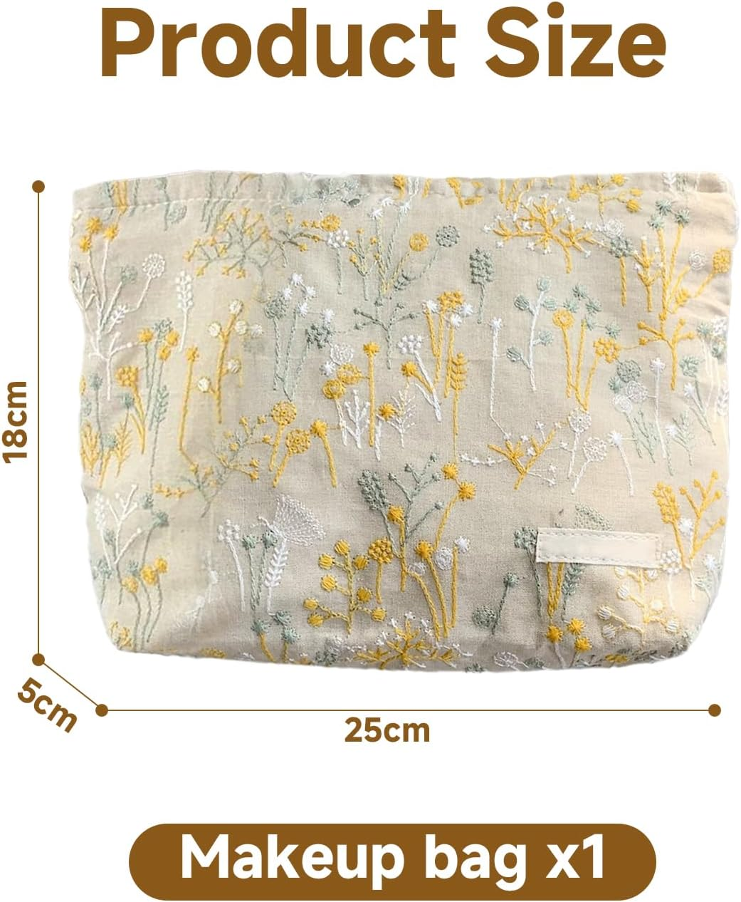 1 Piece Embroidered Cosmetic Bag, Elee Cosmetic Bag, Retro Cosmetic Bag, Floral Cosmetic Bag, Portable Storage Bag