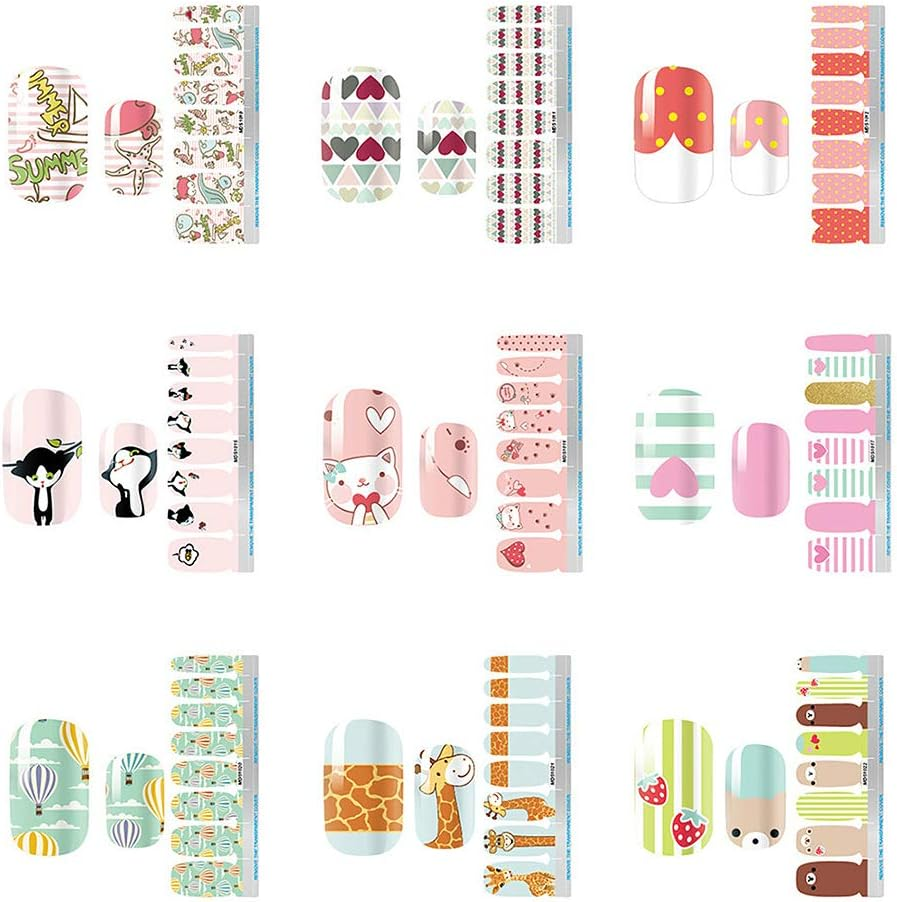 9 Sheets Nail Art Decals Nail Art Stickers Nail Polish Stickers Glitter DIY Self-Adhesive for Girls image number 3