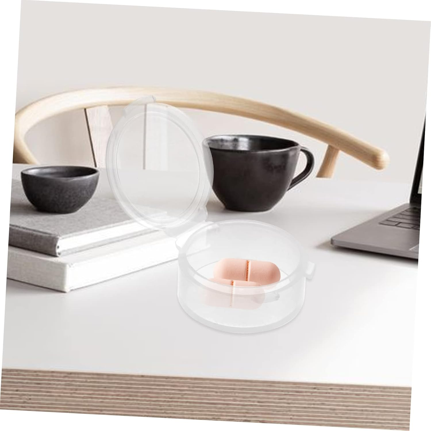 10Pcs Earplug Storage Box round Plastic Cover Storage Container for Small Container Use as Ear Plug Holder image number 6