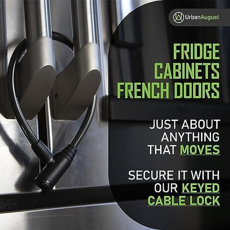 Urban August Fridge Lock: Multi-Functional Cable Keyed Lock, for French-Door Refrigerators and Cabinets (One Pack) image number 5